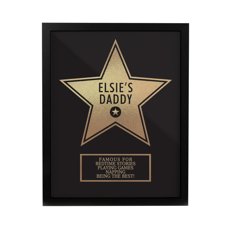 Personalised Star Award Black Poster Frame