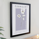 Personalised Birth Flower Black Poster Frame