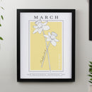 Personalised Birth Flower Black Poster Frame