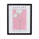 Personalised Birth Flower Black Poster Frame