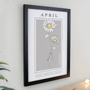 Personalised Birth Flower Black Poster Frame