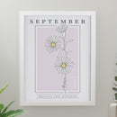 Personalised Birth Flower White Poster Frame