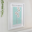 Personalised Birth Flower White Poster Frame