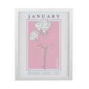 Personalised Birth Flower White Poster Frame