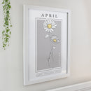Personalised Birth Flower White Poster Frame