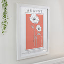 Personalised Birth Flower White Poster Frame