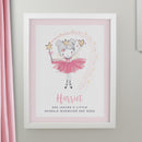 Personalised Princess Ballerina White Poster Frame