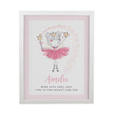 Personalised Princess Ballerina White Poster Frame