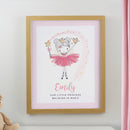 Personalised Princess Ballerina Oak Poster Frame