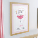 Personalised Princess Ballerina Oak Poster Frame