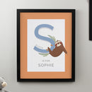 Personalised Animal Alphabet Black Poster Frame