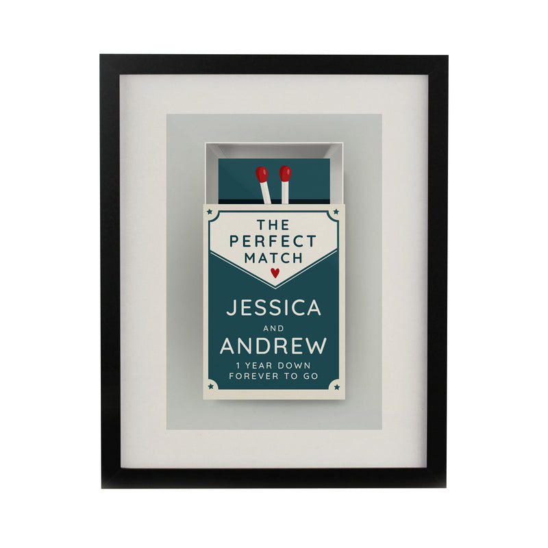 Personalised Perfect Match Black Poster Frame