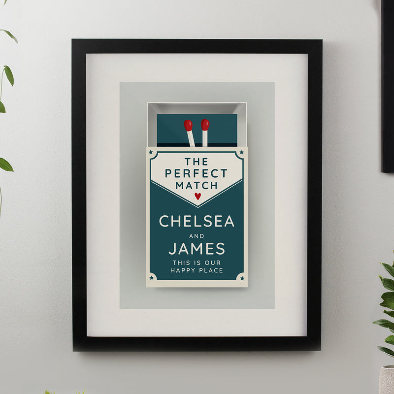 Personalised Perfect Match Black Poster Frame