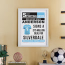 Personalised Football News White Poster Frame