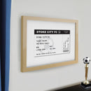 Personalised Football Ticket Oak Poster Frame
