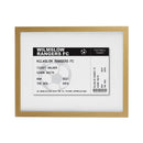 Personalised Football Ticket Oak Poster Frame