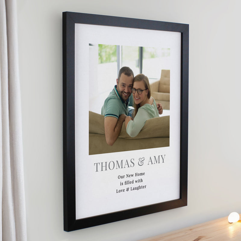 Personalised Square Photo Upload Black Poster Frame