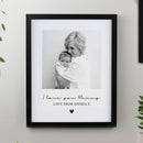 Personalised Heart Photo Upload Black Poster Frame