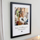 Personalised Heart Photo Upload Black Poster Frame