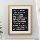 Personalised Typography Oak Poster Frame