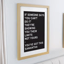 Personalised Typography Oak Poster Frame