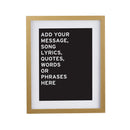 Personalised Typography Oak Poster Frame