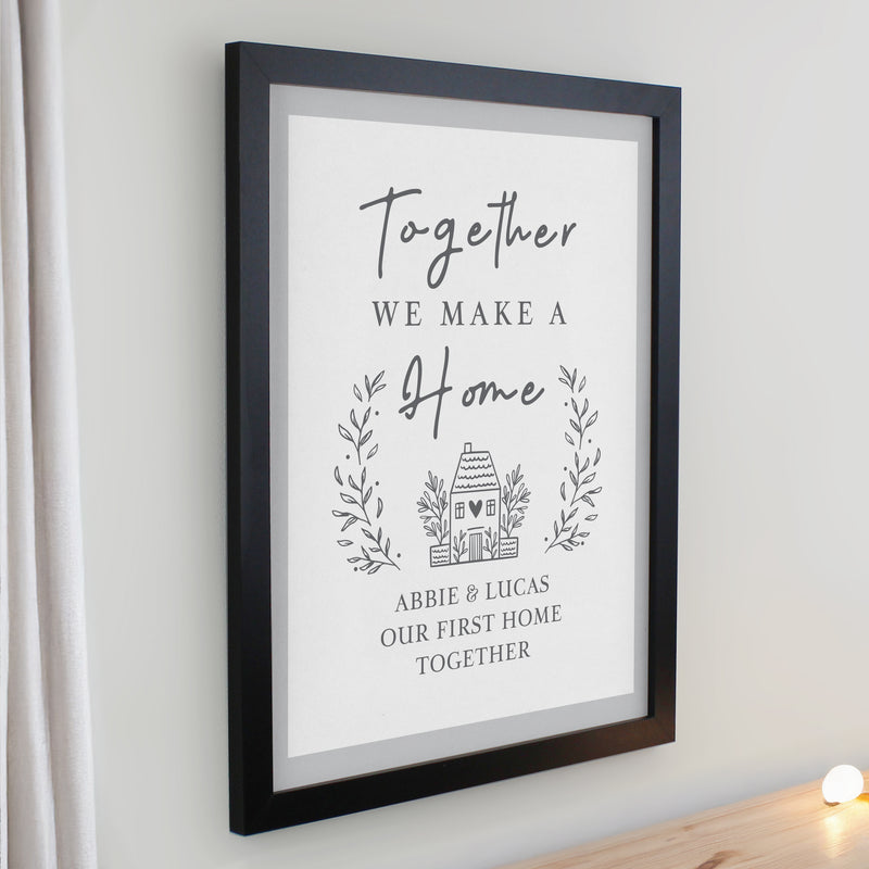 Personalised Home Black Poster Frame