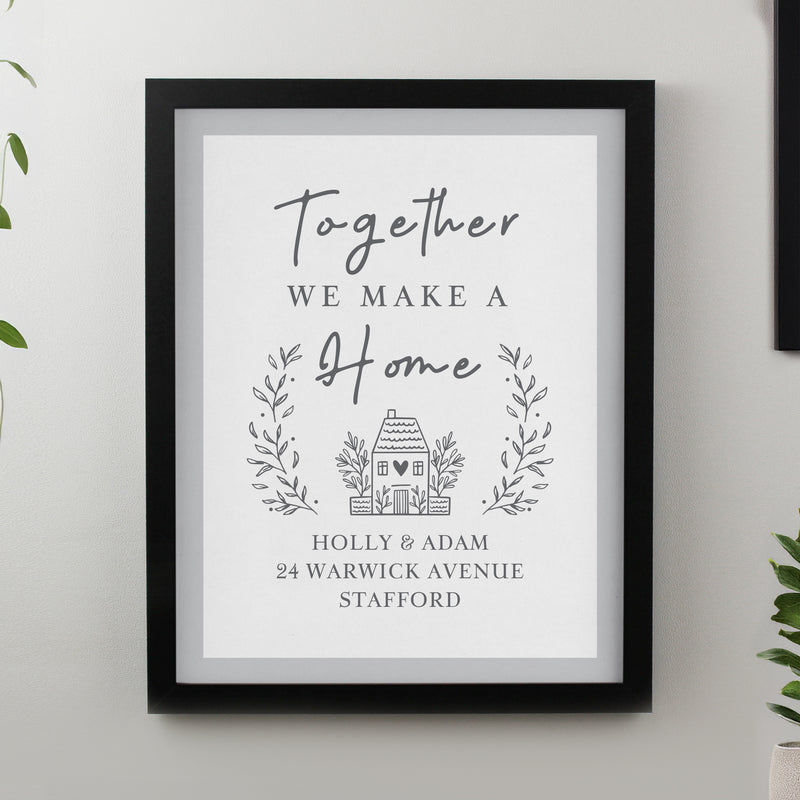 Personalised Home Black Poster Frame