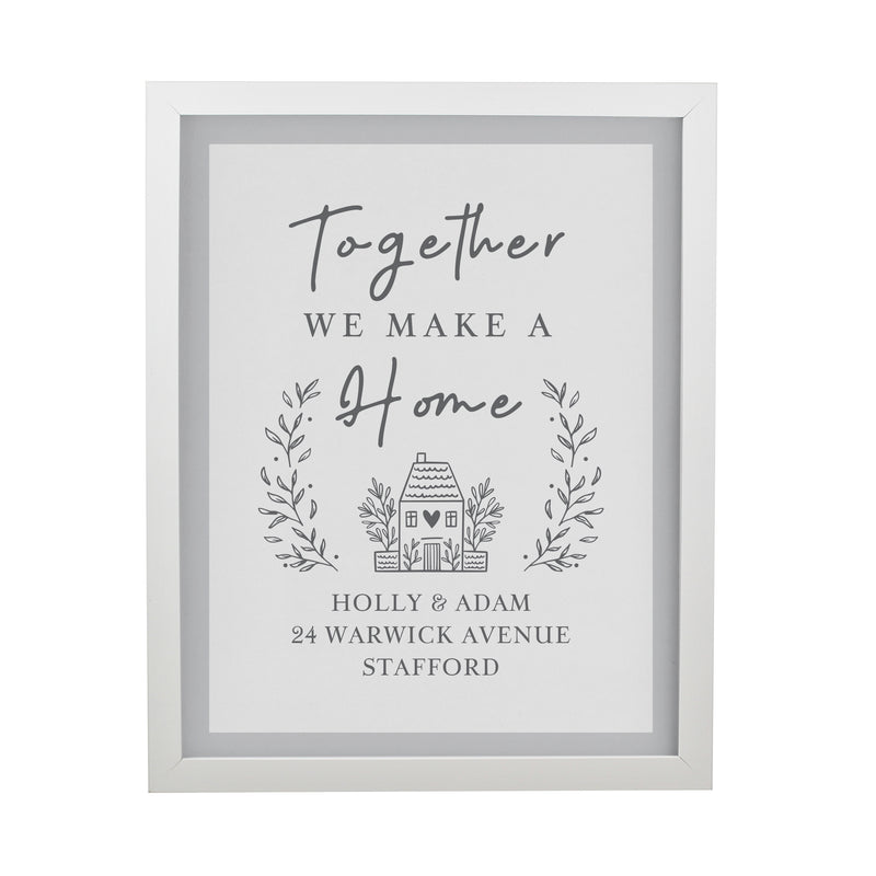 Personalised Home White Poster Frame