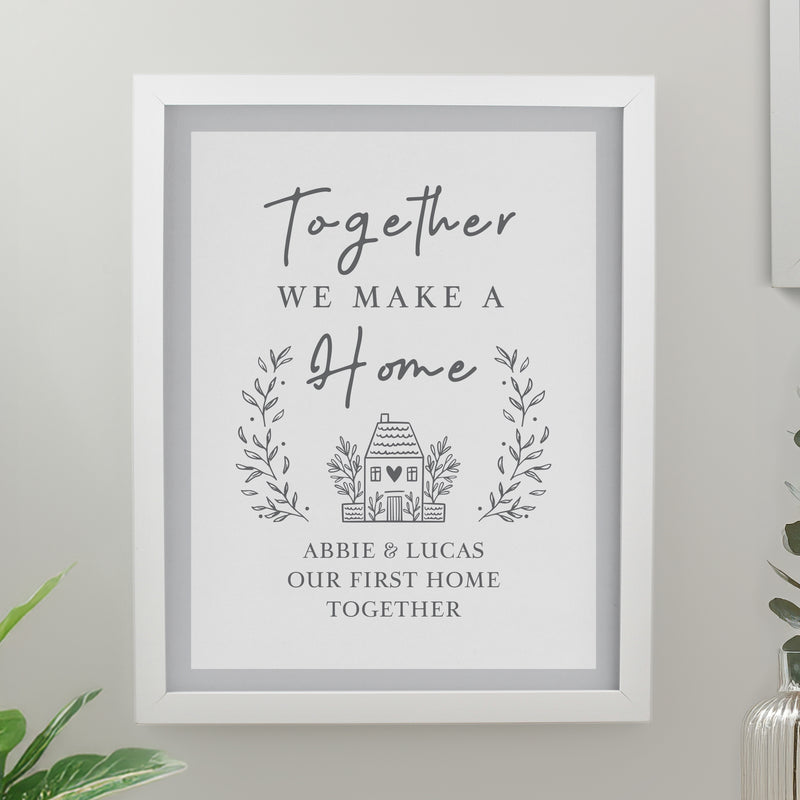 Personalised Home White Poster Frame