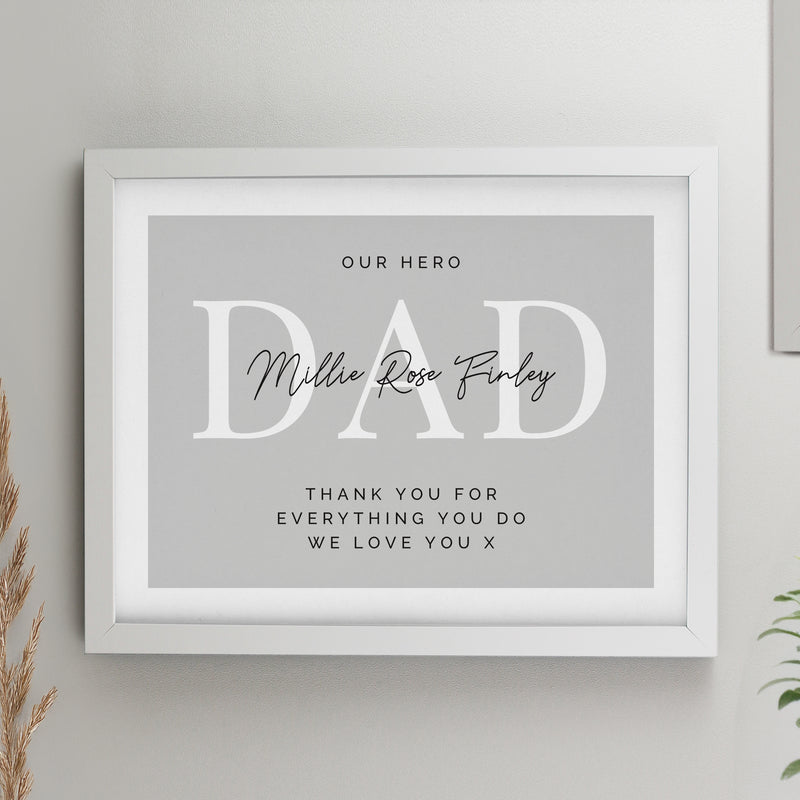 Personalised Free Text White Poster Frame