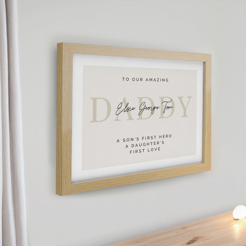 Personalised Free Text Oak Poster Frame