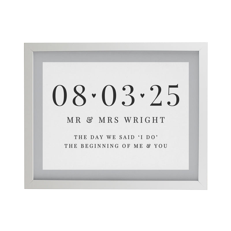 Personalised Special Date White Poster Frame