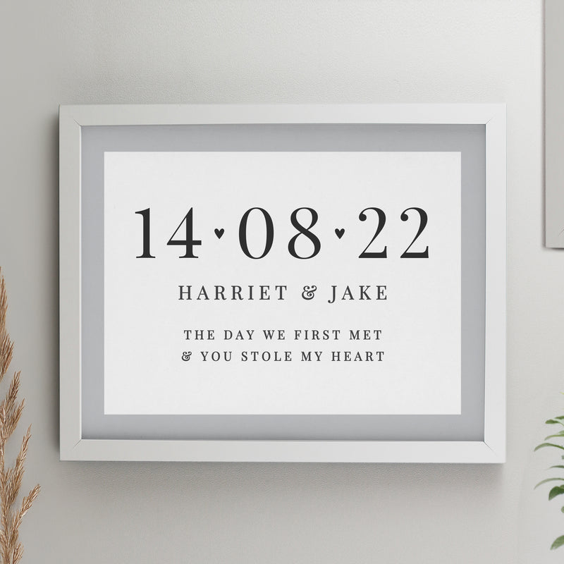 Personalised Special Date White Poster Frame