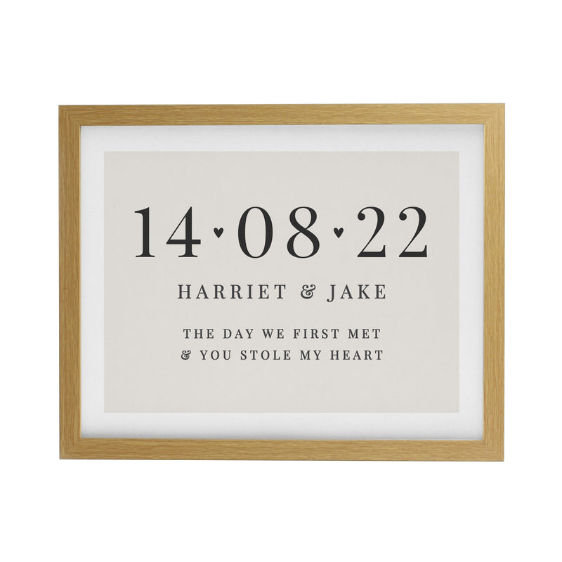 Personalised Special Date Oak Poster Frame