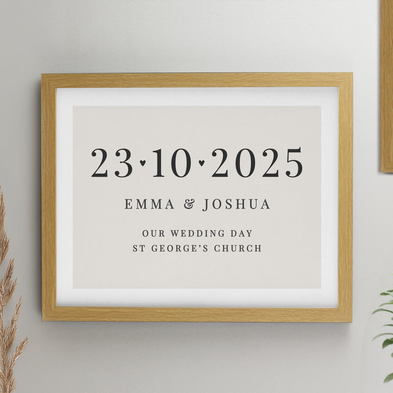 Personalised Special Date Oak Poster Frame