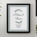 Personalised Botanical Black Poster Frame