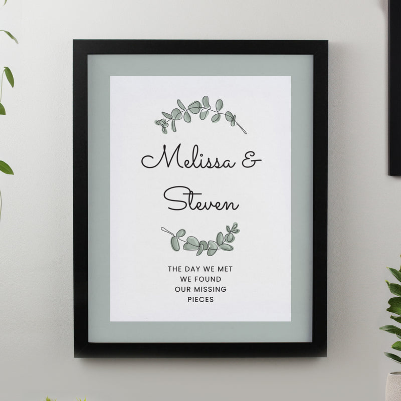 Personalised Botanical Black Poster Frame
