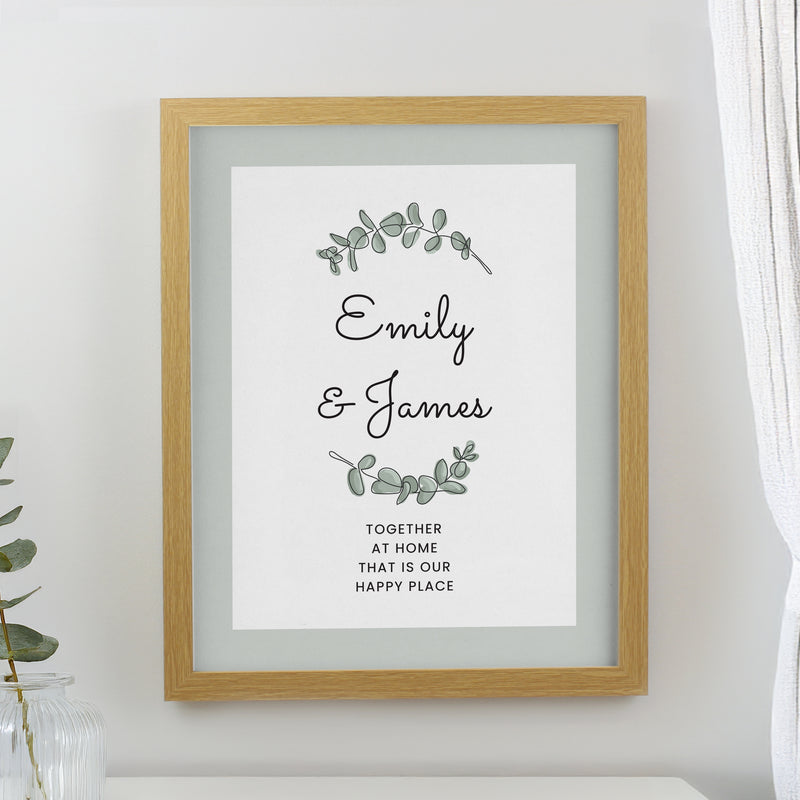 Personalised Botanical Oak Poster Frame