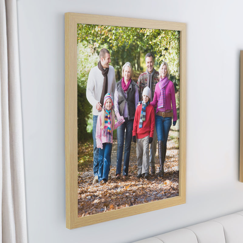 Personalised Photo Upload Oak Poster Frame
