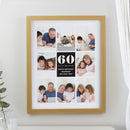 Personalised Big Number Multi Photo Upload Oak Poster Frame