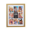 Personalised Big Number Multi Photo Upload Oak Poster Frame