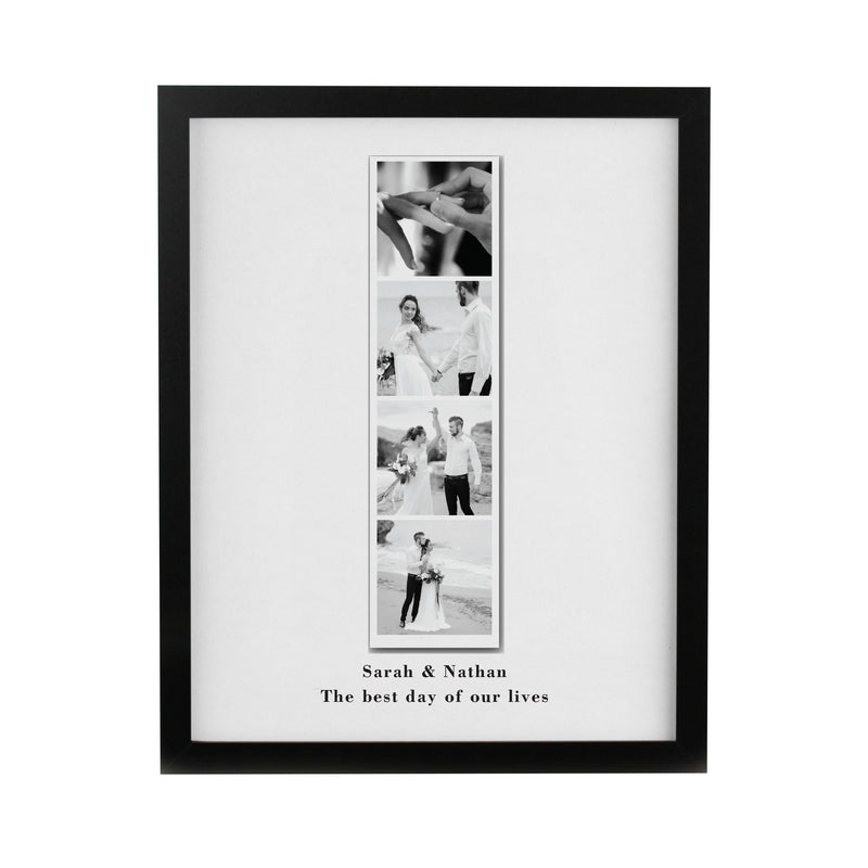 Personalised Photo Upload Strip Black Poster Frame