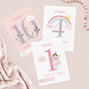 Personalised Fairy Princess Baby Milestone Cards