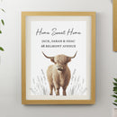 Personalised Highland Cow Oak Poster Frame