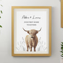 Personalised Highland Cow Oak Poster Frame