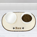 Personalised Microfibre Paw Print Pet Bowl Mat