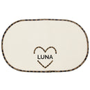 Personalised Heart Microfibre Pet Bowl Mat