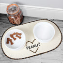 Personalised Heart Microfibre Pet Bowl Mat