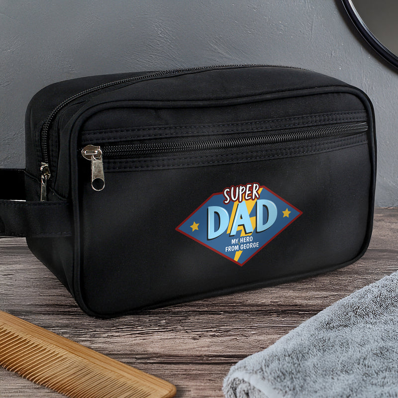Personalised Super Dad Toiletry Bag